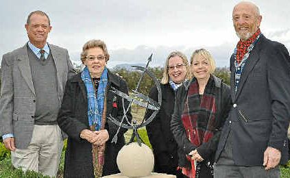 Peter and Marie Ryall, Julia Gilroy, Jennifer McMurray and Bob Gaden represent the Gillespie family as the plinth is unveiled at Glengallan.