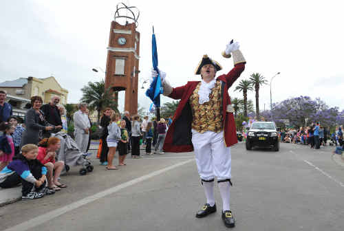 Trevor Green, in full cry at the Jacaranda Parade on Saturday, will be competing in the Town Crier Nationals in July. Trevor Green, in full cry at the Jacaranda Parade on Saturday, will be competing in the Town Crier Nationals in July.