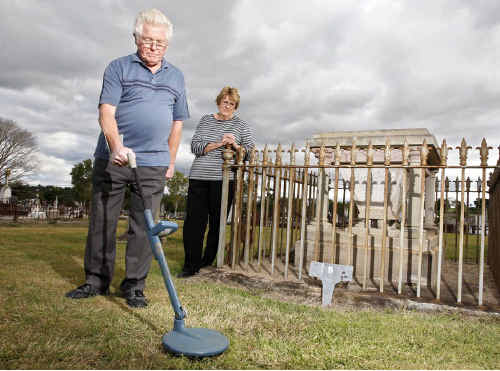 Volunteers Robin Poole and Marlene Whitehead at work at Ipswich Cemetery. Volunteers Robin Poole and Marlene Whitehead at work at Ipswich Cemetery.