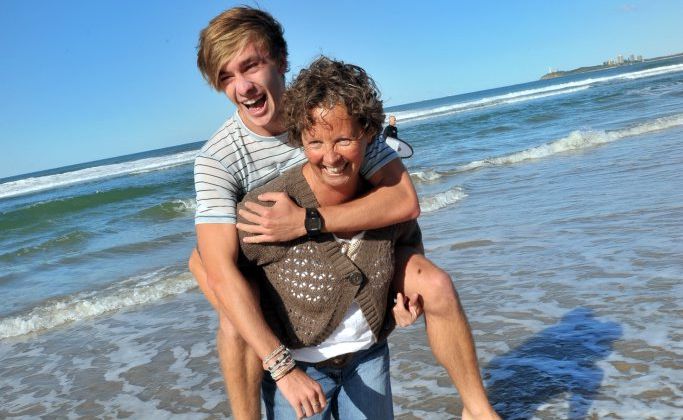 Deborah Burgin was rescued from the surf at Maroochydore Beach by Alex Montgomery. Deborah Burgin was rescued from the surf at Maroochydore Beach by Alex Montgomery.