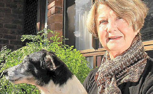 Double-lung transplant recipient Marion Walsham with her dog Sassie. 