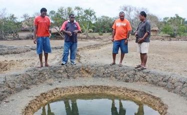 Michael Croker (at right) supervises traditional salt-making at Lomawai, Fiji. Michael Croker (at right) supervises traditional salt-making at Lomawai, Fiji.