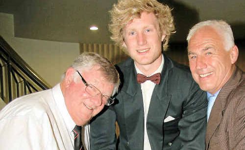 Celebrating a great night for the Pioneers club on Saturday night were, left, Howard Atkinson, Max and his dad Dave Venables. Celebrating a great night for the Pioneers club on Saturday night were, left, Howard Atkinson, Max and his dad Dave Venables.