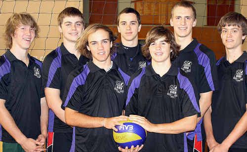 Seven members of the impressive Queensland Country under-17 volleyball team. They are (back row, from left), Alex Beatty (ASHS), Alec Calleja (ASHS), Josh Schonberger (Townsville), Scott Barry (Kingaroy) and Matt Brain (ASHS). Front row (from left) Kieran Lancini (Gympie) and Mitchell Seefus (ASHS). Seven members of the impressive Queensland Country under-17 volleyball team. They are (back row, from left), Alex Beatty (ASHS), Alec Calleja (ASHS), Josh Schonberger (Townsville), Scott Barry (Kingaroy) and Matt Brain (ASHS). Front row (from left) Kieran Lancini (Gympie) and Mitchell Seefus (ASHS).