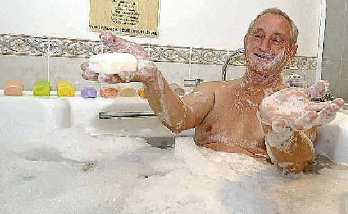 Keith Ainsworth of Soap Creations and Body Care in his ‘testing station’ in his Eltham home. Keith Ainsworth of Soap Creations and Body Care in his ‘testing station’ in his Eltham home.