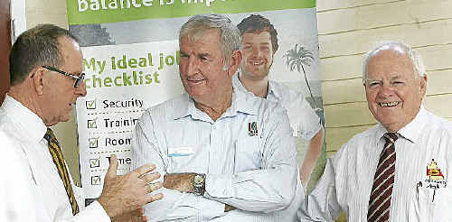 Denis Keeffe, Cr Cedric Marshall and Geoff Murphy at a meeting between CQ mayors and the CQ NRL Bid leaders. Denis Keeffe, Cr Cedric Marshall and Geoff Murphy at a meeting between CQ mayors and the CQ NRL Bid leaders.