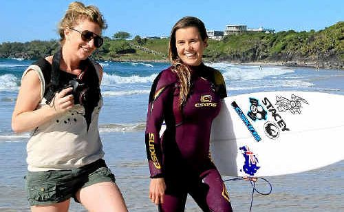 Codie Klein works on a scene with producer Fran Derham. Codie Klein works on a scene with producer Fran Derham.