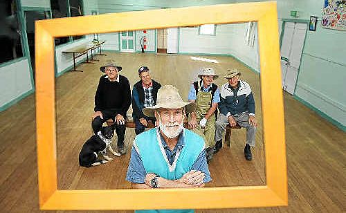 Bentley Hall Art Prize hangers of 27 years ready to roll. Centre front John Doman and back from left Allan Trustum and his dog Bob, George McKenna, Gordon Serone and Lloyd Armstrong. Bentley Hall Art Prize hangers of 27 years ready to roll. Centre front John Doman and back from left Allan Trustum and his dog Bob, George McKenna, Gordon Serone and Lloyd Armstrong.