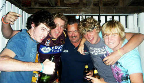 Zachary Seiler in happier times. Above Zachary (second from right) relaxes with, from left, Rhys Jones, Luke Seiler, his dad John Seiler, and Chris Latimer. Zachary Seiler in happier times. Above Zachary (second from right) relaxes with, from left, Rhys Jones, Luke Seiler, his dad John Seiler, and Chris Latimer.