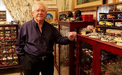 Die is cast ... Tom Mathieson with his extensive range of Matchbox Collectables. Die is cast ... Tom Mathieson with his extensive range of Matchbox Collectables.