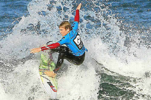 Lennox Head’s Michael Wright was a comprehensive winner in the final of yesterday’s Rusty Gromfest on his home beach. Lennox Head’s Michael Wright was a comprehensive winner in the final of yesterday’s Rusty Gromfest on his home beach.