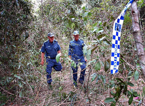 Police search near Brooloo for clues in the suspected murders of Celena Bridge and Sabrina Ann Glassop. Police search near Brooloo for clues in the suspected murders of Celena Bridge and Sabrina Ann Glassop.