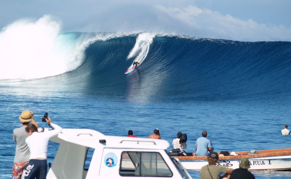Coast surfers ride some solid swells at Cloudbreak in Fiji generated from a low pressure system near Australia Coast surfers ride some solid swells at Cloudbreak in Fiji generated from a low pressure system near Australia