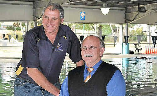WIRAC manager Don Warrener and SDRC manager of Facilities and Recreational Development Greg Thouard at the pool. WIRAC manager Don Warrener and SDRC manager of Facilities and Recreational Development Greg Thouard at the pool.