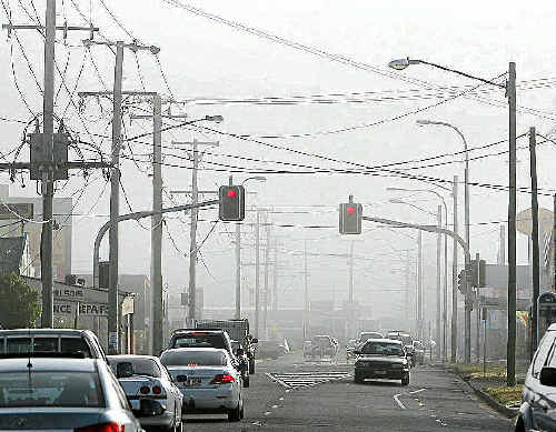 Fog engulfed the city of Ipswich yesterday morning as commuters made their way to work. Fog engulfed the city of Ipswich yesterday morning as commuters made their way to work.