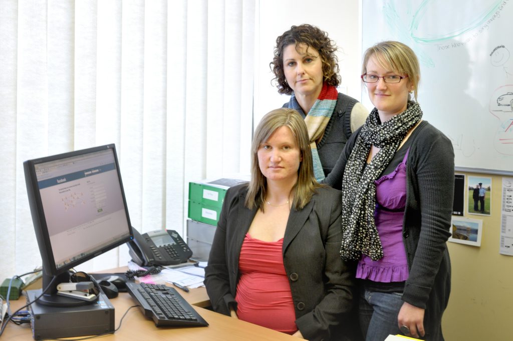 MOTHERS WANT MEASURES: Mums (from left) Gael Evans-Barr, Susan Hichey and Rachel Adams all agree that monitoring a child’s usage of Facebook rests primarily on the shoulders of the parents, but said more measures are needed to make the site safer for children.