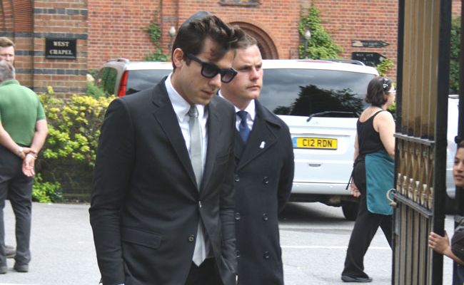 Mark Ronson attends Amy Winehouse's funeral. Mark Ronson attends Amy Winehouse's funeral.