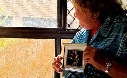 Lorna Lutherborrow grieves for her dead son, Colin. Lorna Lutherborrow grieves for her dead son, Colin.
