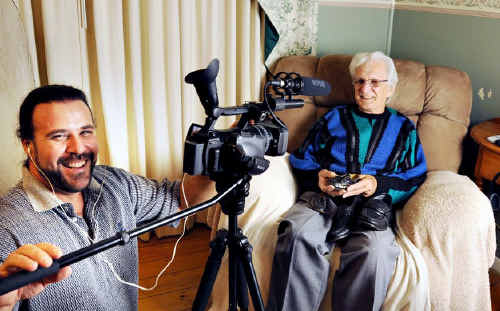 Luke Mancell filming Ray Cheasley, as he prepares for the inevitable and tries to help others.