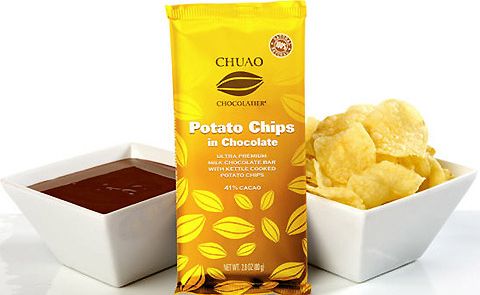 Potato Chips in Chocolate Bar. Potato Chips in Chocolate Bar.