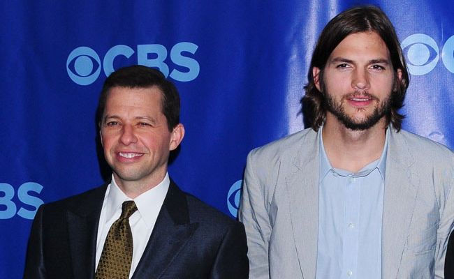 Two and a Half Men star Jon Cryer with Sheen's replacement on the show, Ashton Kutcher. Two and a Half Men star Jon Cryer with Sheen's replacement on the show, Ashton Kutcher.