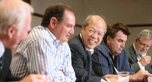 OGL Resources chairman Jack Tan (third from left) talks to Mayor Paul Pisasale about his company’s plans for the resumption of mining in the Ebenezer area. OGL Resources chairman Jack Tan (third from left) talks to Mayor Paul Pisasale about his company’s plans for the resumption of mining in the Ebenezer area.