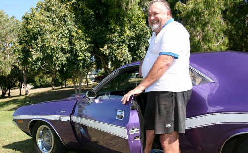 Carey Regan with his 1970 RT Dodge Challenger, which will be part of the third annual Mopars in Mackay All Chrysler Car Show at Casey Ave tomorrow. Carey Regan with his 1970 RT Dodge Challenger, which will be part of the third annual Mopars in Mackay All Chrysler Car Show at Casey Ave tomorrow.