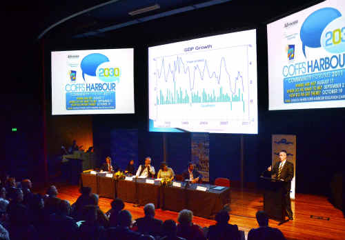 An attentive audience at the Community Forum held at the Coffs Harbour Education Campus. 