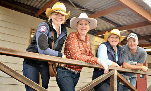 Katie Wilson, of Gladstone won an all-expense-paid week at the Muster for herself and five friends – Muster virgins Desley O’Grady, Casey Black, and Trevor Black.