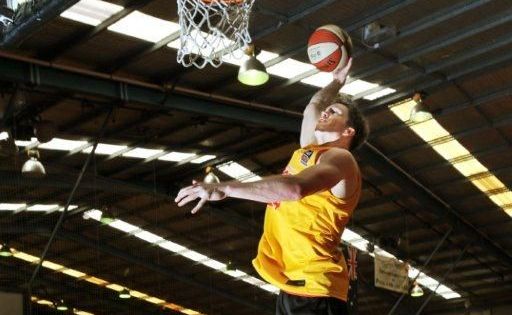 Lucas Walker from Melbourne Tigers goes through his paces at Sportz Central. Lucas Walker from Melbourne Tigers goes through his paces at Sportz Central.