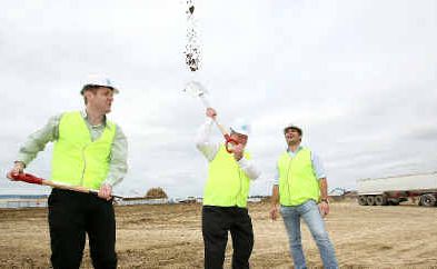 Woolworths community relations manager Simon Berger (left), Mayor Col Meng and Hutchinson Builders regional manager Levi Corby turn the first sod of the new Woolworths development at Ooralea. Woolworths community relations manager Simon Berger (left), Mayor Col Meng and Hutchinson Builders regional manager Levi Corby turn the first sod of the new Woolworths development at Ooralea.