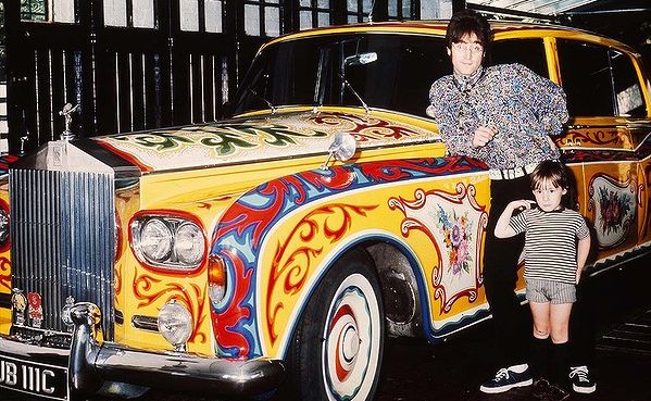 John Lennon and his Rolls Royce. John Lennon and his Rolls Royce.