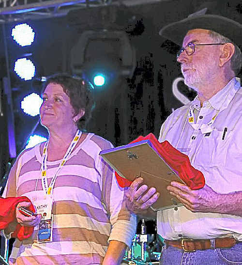 Kathy Kane and Brian Sansom at Sunday’s 30th Anniversary Muster award evening.
