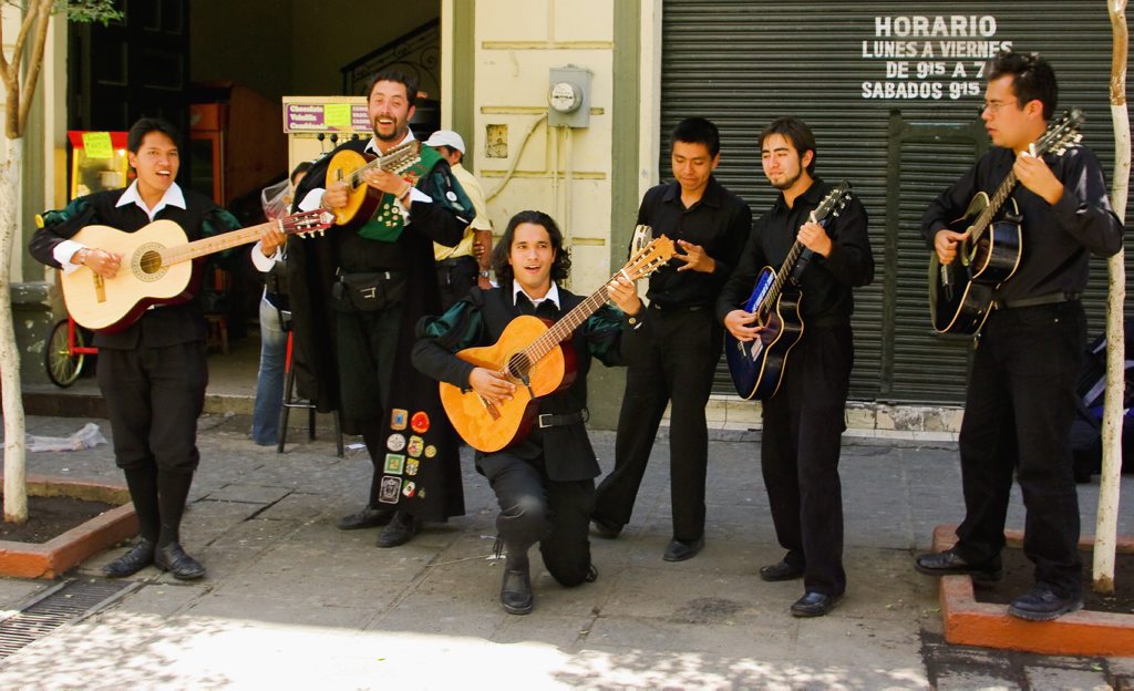 Serenading in Guadalajara. Serenading in Guadalajara.