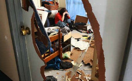 The wreckage after this woman’s 12-year-old son went on a violent rampage. The wreckage after this woman’s 12-year-old son went on a violent rampage.