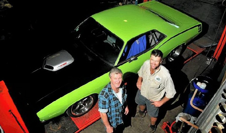 Brett Curran (left) and Michael Middleton put the finishing touches on Mr Curran’s 1970 Plymouth Cuda ahead of the Pittsworth Sprints. Brett Curran (left) and Michael Middleton put the finishing touches on Mr Curran’s 1970 Plymouth Cuda ahead of the Pittsworth Sprints.