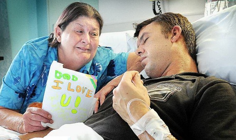 Hervey Bay mum Elaine Davis is pleading with the public not to walk home alone as her son Mark who was bashed earlier this year begins the slow recovery. Hervey Bay mum Elaine Davis is pleading with the public not to walk home alone as her son Mark who was bashed earlier this year begins the slow recovery.
