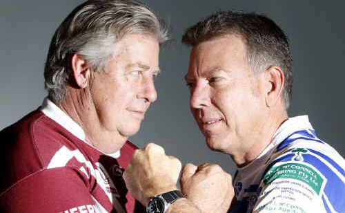 Lockyer MP Ian Rickuss and Ipswich West MP Wayne Wendt lay down the politicians challenge ahead of Sunday’s Ipswich Rugby League grand final.