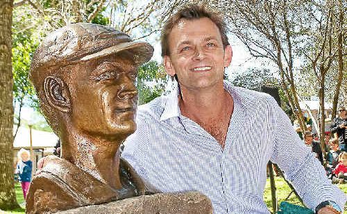 Adam Gilchrist with his bust which was unveiled on Saturday. Adam Gilchrist with his bust which was unveiled on Saturday.