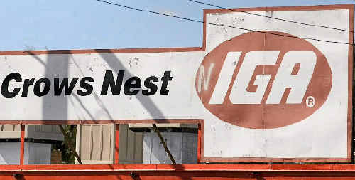 DELIBERATE ACT: Racist vandals painted the letter N in front of the IGA store at Crows Nest after defacing the statue of Jimmy Crow in a nearby park. DELIBERATE ACT: Racist vandals painted the letter N in front of the IGA store at Crows Nest after defacing the statue of Jimmy Crow in a nearby park.