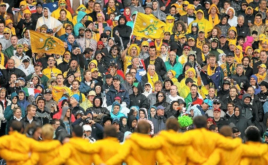Australian supporters in fine voice. Australian supporters in fine voice.