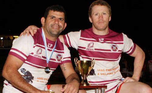 Peak Downs Pirates savour the moment with the premiership trophy after their grand final win over Dysart Bulls at the weekend. Peak Downs Pirates savour the moment with the premiership trophy after their grand final win over Dysart Bulls at the weekend.