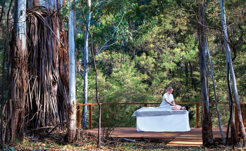 Spa treatment can be arranged on one of several panorama decks located around the 4,000 acre property. Spa treatment can be arranged on one of several panorama decks located around the 4,000 acre property.