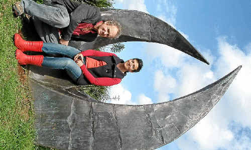 SPECTACULAR: Curator Suvira McDonald and Nicky Glover with an acquisition from the inaugural biennial Sculpture by the Tree. SPECTACULAR: Curator Suvira McDonald and Nicky Glover with an acquisition from the inaugural biennial Sculpture by the Tree.