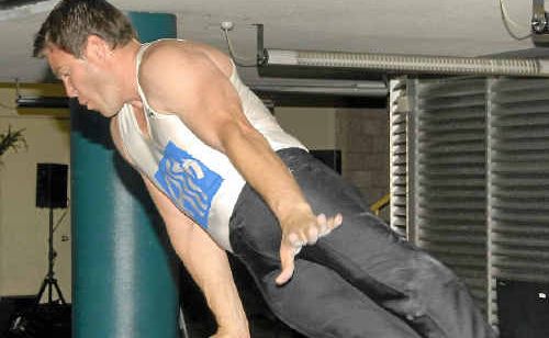 Commonwealth Games gymnastics gold medallist Brennon Dowrick showed his audience the intricacies of the pommel horse. Commonwealth Games gymnastics gold medallist Brennon Dowrick showed his audience the intricacies of the pommel horse.