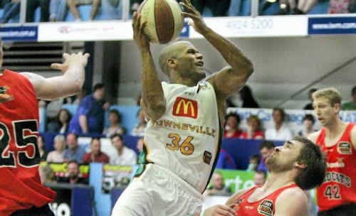 Townsville Crocodiles guard Eddie Gill had an unhappy visit to Hegvold Stadium on Saturday night in the opening match of the NBL Sunshine State Challenge. Townsville Crocodiles guard Eddie Gill had an unhappy visit to Hegvold Stadium on Saturday night in the opening match of the NBL Sunshine State Challenge.