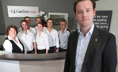 NSW director Matthew Hope with the staff from GJ Gardner Homes at Tweed Heads. NSW director Matthew Hope with the staff from GJ Gardner Homes at Tweed Heads.