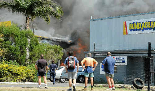 Multiple fire crews fought a large blaze on Enterprise St, Norville, yesterday. Multiple fire crews fought a large blaze on Enterprise St, Norville, yesterday.