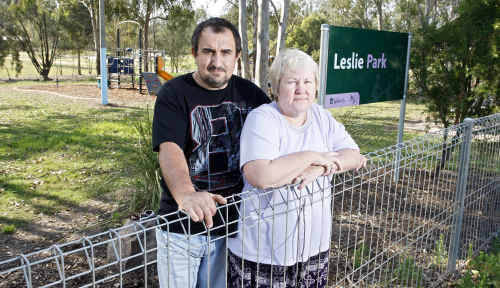 Robyn and Frank Prior at Leslie Park, Goodna where they would like a memorial for their son Matthew and the two other teens. Robyn and Frank Prior at Leslie Park, Goodna where they would like a memorial for their son Matthew and the two other teens.