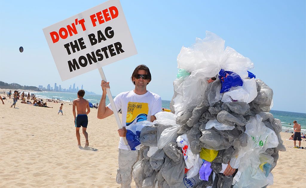 Aaron Lockwood and Seb Binnewies want Burleigh Heads to be the first Gold Coast suburb to go plastic-bag free. Aaron Lockwood and Seb Binnewies want Burleigh Heads to be the first Gold Coast suburb to go plastic-bag free.